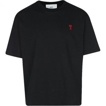 AMI Paris Black Heart Logo T-Shirt - Size: Small
