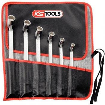 KS Tools 517.0310 Pack Llaves articuladas Dobles, en Bolsa Enrollable, Gran Radio de rotación