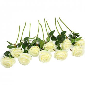 Ramo de rosas artificiales de seda Justoyou para arreglos florales para el hogar, la oficina o las bodas.