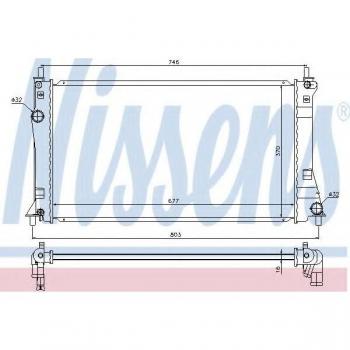 Radiador NISSENS 68528 para refrigeración del motor, Aluminio, dimensiones 677 mm x 370 mm, con aletas soldadas