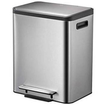 Cubo de pedal EcoCasa 30 L plateado mate EKO