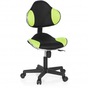 Silla giratoria para niños KIDDY GTI-2, ergonómica y ajustable en altura, tejido negro/verde