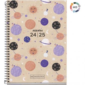 Miquelrius MR26646 Agenda escolar Activa S/V PLANETS 2024-2025 - Agenda escolar 2024-2025 activa semana vista Recycled Planets Miquelrius Castellano e Inglés - Agenda escolar
