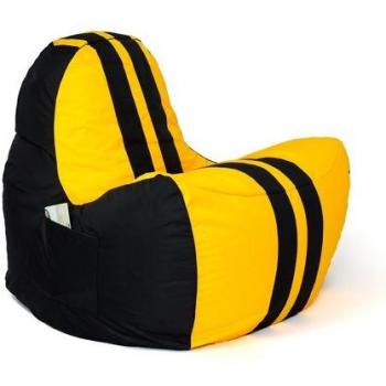 Bolso Puff Sako Ferrari XXL Negro-Amarillo 140 x 100 cm Tejido Antidesgarros