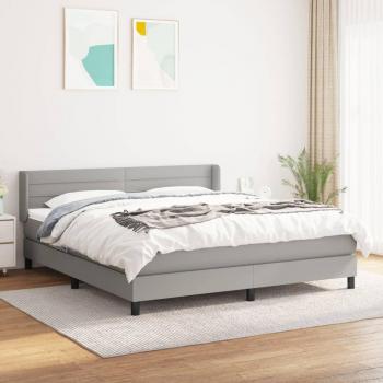 Cama box spring con colchón de muelles gris claro 160x200 cm Vidaxl