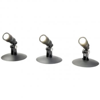 Set de Focos LED Submarinos Aqua Spot 3 Piezas, 3W, 120lm, Calidez 3000K, IP68, Cable de 5m