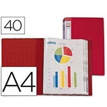 Liderpapel CJ46 - Carpeta con 40 fundas, A4, color rojo