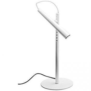 Lámpara de mesa LED Foscarini Magneto, blanca, Ø 15 x altura 38 x 20 cm