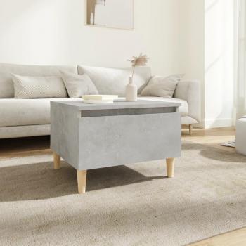Mesa auxiliar de hormigón gris y madera contrachapada 50x46x35 cm
