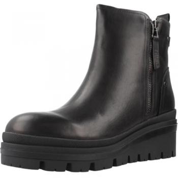 Carmela - Botines de mujer de piel con cierre de cremallera, color negro, talla 35, altura del tacón entre 5 a 8 cm, estilo casual