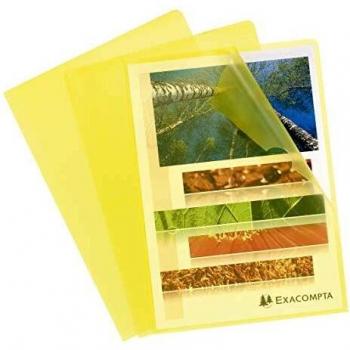 Fundas de plástico Exacompta A4 120 micras amarillas (100 unidades)