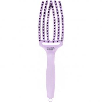 Olivia Garden Medium FingerBrush Combo - Lavender Professional Hair Brush with Boar & Nylon Bristles for Fine to Normal Hair