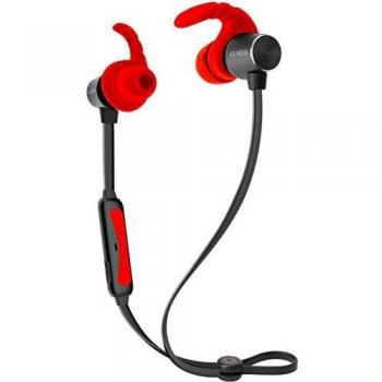 SBS Auriculares inalámbricos Deportivos Multipoint Rojos con Arcos de Silicona, cordón de Cuello antienredos con Enganche magnético, micrófono Integrado, Controlador para música y Llamadas
