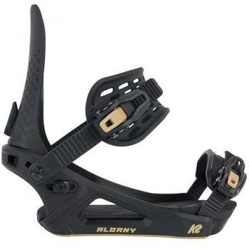 K2 Albany Black M - Fijaciones de snowboard para mujer, unisex adulto, color negro