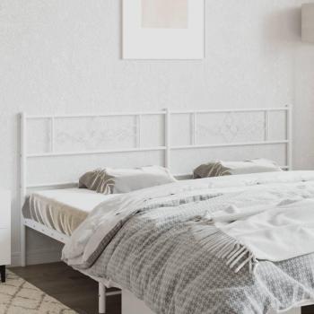 Cabecero de metal blanco 200 cm Vidaxl