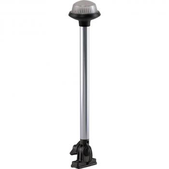 PERKO 1637DP0CHR Fold Down All-Round Frosted Globe Pole Light - Vertical Mount - White