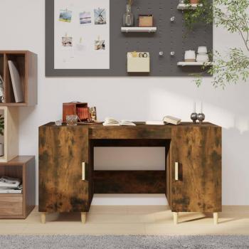 Escritorio de Madera Contrachapada Roble Ahumado 140x50x75 cm