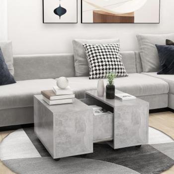 Mesa de centro vidaXL madera contrachapada 60x60x38 cm blanco, negro, gris - Mesita de salón o comedor auxiliar, mesa de café estilo moderno