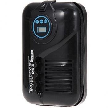 demiawaking 12V Mini Bomba Inflador DC Portátil Eléctrico del Compresor de Aire con Tabla de Visualización Digital Negro（12V 250PSI）Encendedor del Toma para Coche Moto