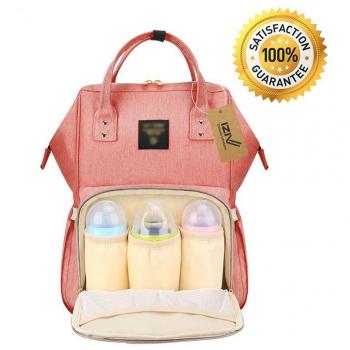 iZiv Mochilas para Pañales de Viaje - con Bolsa de Preservación de Calor, Material Impermeable, Bolsa de Hombro Grande Bolso para la Madre y el Cuidado del Bebé