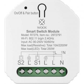 Interruptor Inteligente WiFi Doble Canal WOOX R7279, 230 V, 2300 W Máx