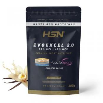 Proteína de Suero HSN Evoexcel 2.0 (aislado + concentrado) 500g Sabor Vainilla con DigeZyme® y LactoSpore®