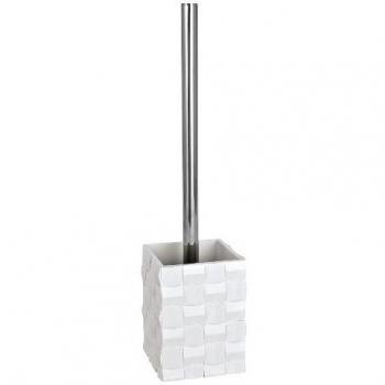 Wenko 19425100 Juego para el WC Relief Blanco - gründliche WC-Reinigung, Poliresina, 9 x 36.5 x 9 cm, Blanco