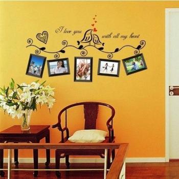 Marco de fotos volveríaa confiar diseño de pájaros decorativos para pared con diseño de Winnie DIY boda romántica de Vinilo extraíble adhesivo decorativo