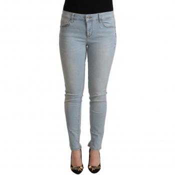 Liu Jo Light Blue Cotton Mid Waist Slim Fit Denim Jeans - W32