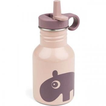 Botella de Metal Ozzo Rosa - Botella de Agua de Metal con Diseño de Ciervo para Niños y Niñas