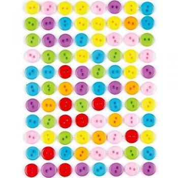 Baker Ross- Botones Adhesivos de Colores