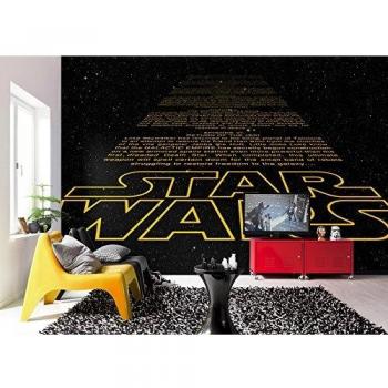 Komar 1 – Star Wars Intro de la Apertura Crawl Papel Pintado de, Amarillo y Negro, 8