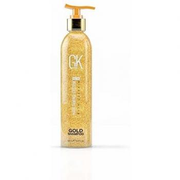 Champú dorado GK Hair 250 ml, hidratante y protector con aloe vera y manteca de karité