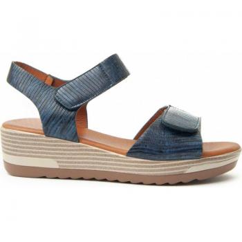 Sandalia de cuña para mujer Montevita Silia3 91055 azul, con diseño moderno, tacón de cuña, material sintético, plantilla acolchada y suela antideslizante