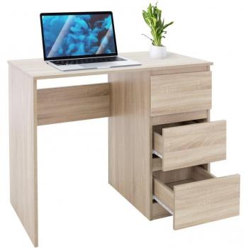 Escritorio ML-Design con 3 Cajones 90x76x50cm Madera de Roble Sonoma