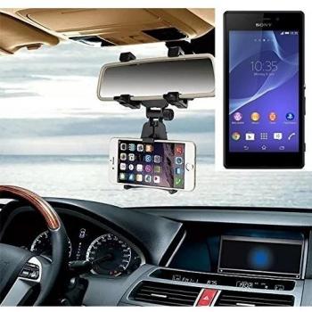 Sostenedor del montaje espejo retrovisor para Sony Xperia M2 Aqua, negro | Escuadra de coches - K-S-Trade