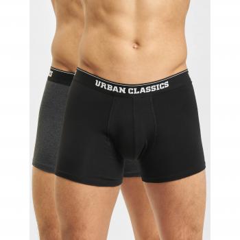 Urban Classics Men's Double Pack Boxer Shorts (Large Sizes) - Black/Charcoal