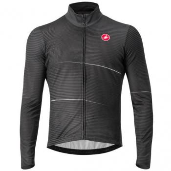 Maillot Castelli Raffica Manga Larga Gris y Negro Intenso