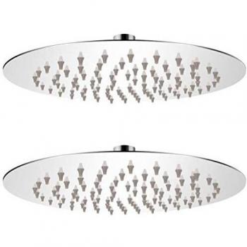 vidaXL 2X Cabezales de Ducha Efecto Lluvia Acero Inoxidable Diámetro 20cm Baño
