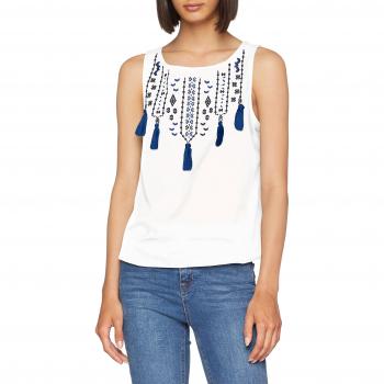 Only Onlsally S/l Top Wvn, Camiseta sin Mangas para Mujer, Blanco