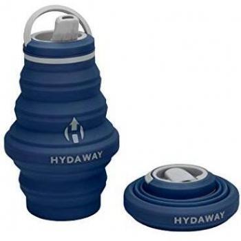 Hydaway - Botella de agua plegable | Tapa abatible | 500 ml | Fácil de transportar, apta para viajes, silicona de grado alimentario