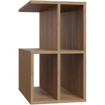 Mesa auxiliar WellHome, 100% tablero de aglomerado rechapado en melamina, color roble