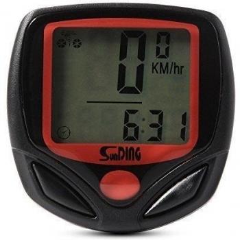 MCHSHOP ordenador de ciclismo para bicicleta de montaña, sin cables, con velocímetro y odómetro, resistente al agua, rojo