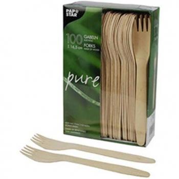 25 Tenedores, madera pure 16,5 cm
