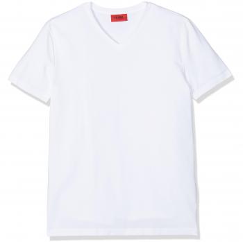 Pack 2 Camisetas Cuello Pico Hombre HUGO Blanco 3XL Casual Algodón Sostenible