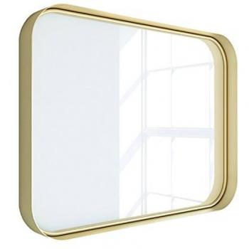 Espejo Rectangular Metálico 80 x 60 cm Oro Brillo Decorativo