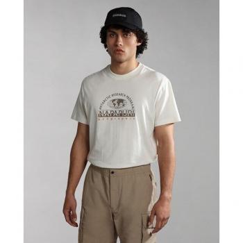 Camiseta Napapijri S-Macas de hombre blanca de manga corta