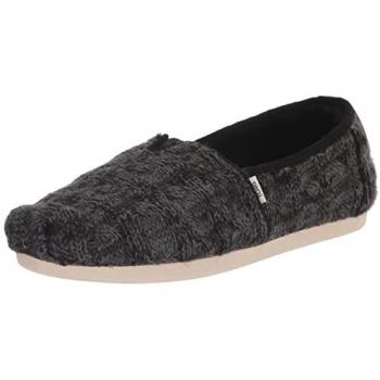 Toms Women's Black Faux Fur Alpargata Cloudbound Slippers - Size UK 7