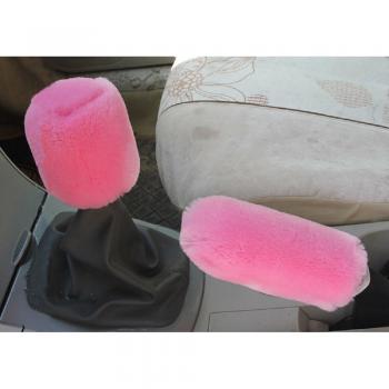 Lanxi 2 piezas manta de auto freno de mano y palanca de velocidad de peluche decoración de coche interior