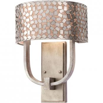 Aplique de pared Confeti Plata Vieja 39,4 cm con diseño vintage, acabado en plata antigua